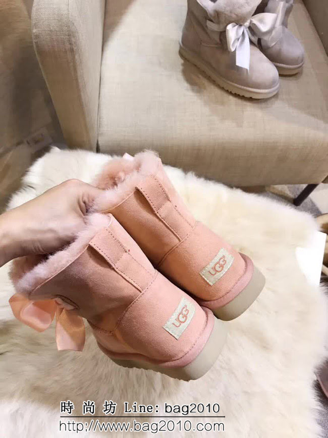 UGG 109836018秋冬 518新款 gita bow mini 絲帶蝴蝶結 短筒雪地靴 QZS2876